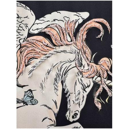 BY11378# 马到功成夏季新款女装3D立体印花双马重工订珠休闲连衣裙子 服裝批發女裝批發服飾貨源