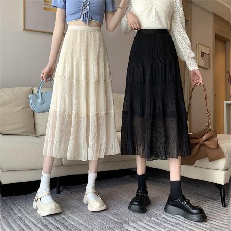 BY11393# 蛋糕裙女垂坠感半身裙显瘦松紧腰 服裝批發女裝批發服飾貨源