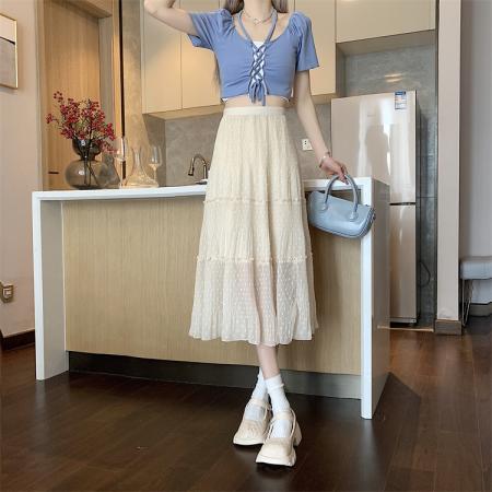 BY11393# 蛋糕裙女垂坠感半身裙显瘦松紧腰 服裝批發女裝批發服飾貨源