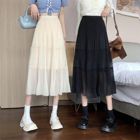 BY11393# 蛋糕裙女垂坠感半身裙显瘦松紧腰 服裝批發女裝批發服飾貨源