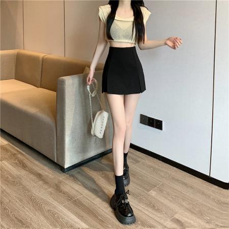 BY11394# 黑色半身裙女高腰显瘦包臀开叉裙裤西装裤裙短裙 服裝批發女裝批發服飾貨源