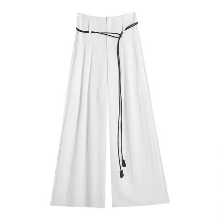 BY11396# 冰丝棉麻阔腿裤女夏季新款凉薄高腰宽松休闲裤百搭垂感慵懒直筒裤 服裝批發女裝批發服飾貨源