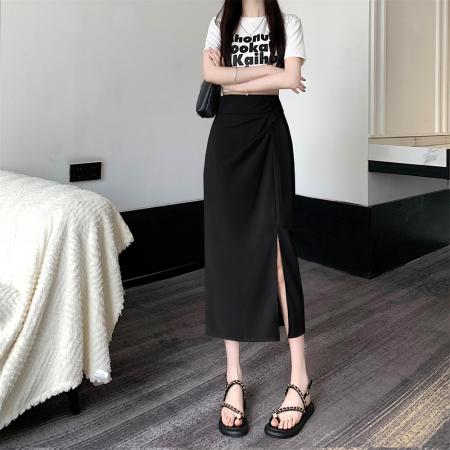 BY11404# 大码女装春季西装半身裙女新款中腰显瘦开叉中长款 服裝批發女裝批發服飾貨源