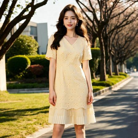 BY11495# 夏日倾心大码女装夏季减龄流苏连衣裙胖妹妹圆领裙子  服裝批發女裝批發服飾貨源