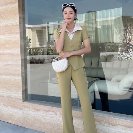 BY11519# 时尚套装两件套女神范高端气质修身显瘦减龄夏季新款职业套装  服裝批發女裝批發服飾貨源