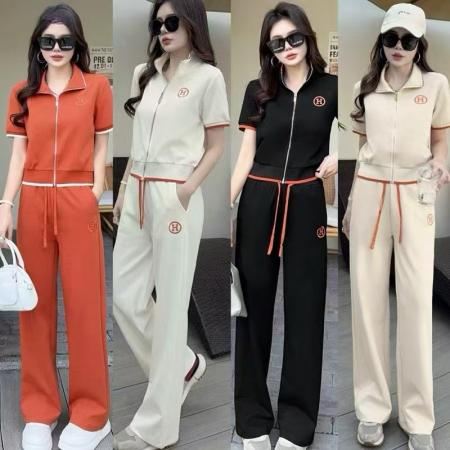 BY11607# 井美春夏运动套装女减龄高端显瘦开衫短袖卫衣休闲服两件套  服裝批發女裝批發服飾貨源