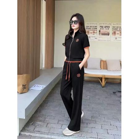 BY11607# 井美春夏运动套装女减龄高端显瘦开衫短袖卫衣休闲服两件套  服裝批發女裝批發服飾貨源