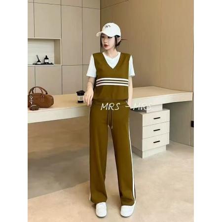 夏季新款小香风新款时尚显瘦休闲运动套装女宽松两件套装  服裝批發女裝批發服飾貨源