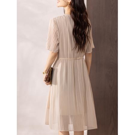 夏季连衣裙气质年轻时尚端庄大气洋气裙子女  服裝批發女裝批發服飾貨源