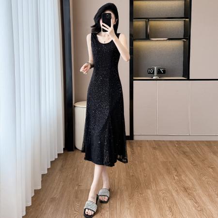 春夏无袖内搭星空烫金连衣裙防晒开衫  服裝批發女裝批發服飾貨源