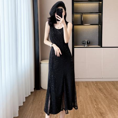 春夏无袖内搭星空烫金连衣裙防晒开衫  服裝批發女裝批發服飾貨源