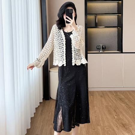 春夏无袖内搭星空烫金连衣裙防晒开衫  服裝批發女裝批發服飾貨源