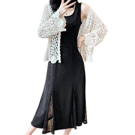 春夏无袖内搭星空烫金连衣裙防晒开衫  服裝批發女裝批發服飾貨源