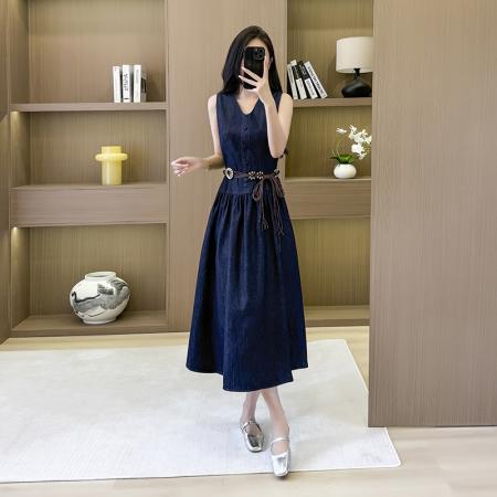 连衣裙女夏季春秋长款连衣裙打底显瘦宽松a字大摆港风  服裝批發女裝批發服飾貨源