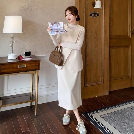 法式小香风套装裙女春季新款高级感轻熟御姐穿搭半身裙三件套  服裝批發女裝批發服飾貨源