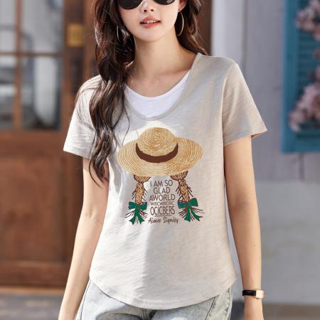 BY11701# 紫色正肩短袖女t恤夏新款美式宽松大码设计感小众显瘦修身上衣女 服裝批發女裝批發服飾貨源