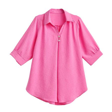 BY11702# 春夏新款时尚洋气胖MM显瘦衬衣气质遮肉大码女装上衣 服裝批發女裝批發服飾貨源