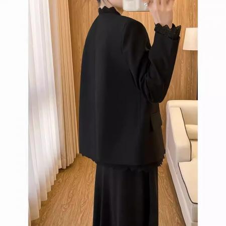 BY11721# 蕾丝拼接小香风西装外套女春季新款韩系温柔风显瘦西服休闲 服裝批發女裝批發服飾貨源