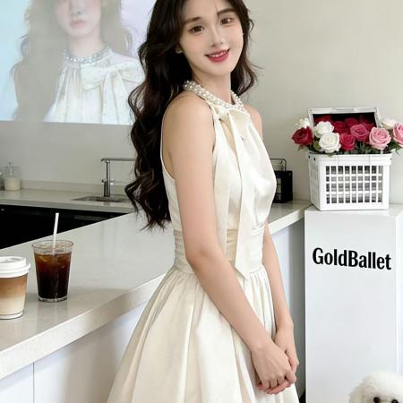 BY11744# 白月光初恋名媛千金收腰显瘦连衣裙女春气质减龄挂脖短裙子 服裝批發女裝批發服飾貨源