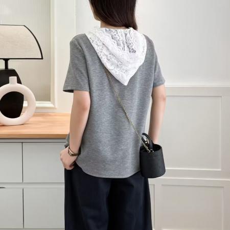 BY11752# 短袖T恤女夏季慵懒设计感小V领修身辣妹女装上衣 服裝批發女裝批發服飾貨源