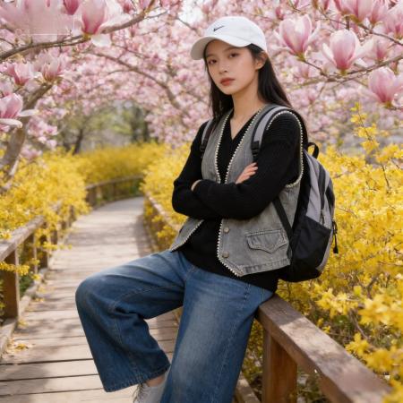 BY11785# 舂秋新品珍珠边V领时尚百搭外搭牛仔背心马甲 服裝批發女裝批發服飾貨源