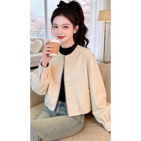 BY11791# 伦敦街头宽松百搭气质慵懒风外套女春季新款拼接上衣 服裝批發女裝批發服飾貨源