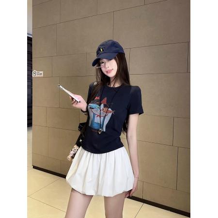 BY11798# 春夏新款纯棉正肩短袖T恤女印花 服裝批發女裝批發服飾貨源