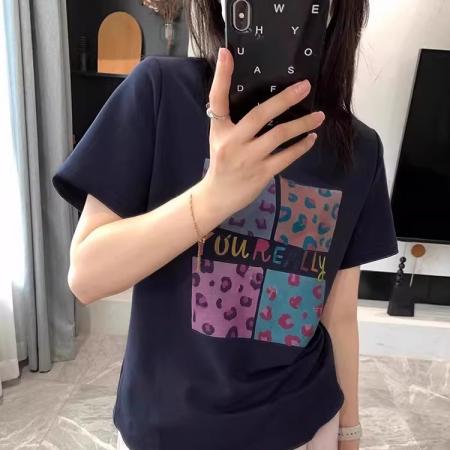 BY11799# 纯棉-春夏装短袖T恤女韩版印花 服裝批發女裝批發服飾貨源