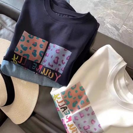 BY11799# 纯棉-春夏装短袖T恤女韩版印花 服裝批發女裝批發服飾貨源