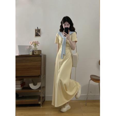 BY11853# 大码女装胖mm显瘦蓝色披肩收腰连衣裙 服裝批發女裝批發服飾貨源