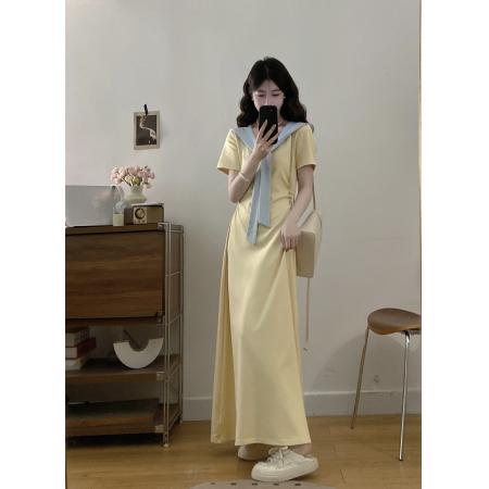 BY11853# 大码女装胖mm显瘦蓝色披肩收腰连衣裙 服裝批發女裝批發服飾貨源