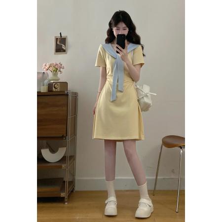 BY11853# 大码女装胖mm显瘦蓝色披肩收腰连衣裙 服裝批發女裝批發服飾貨源