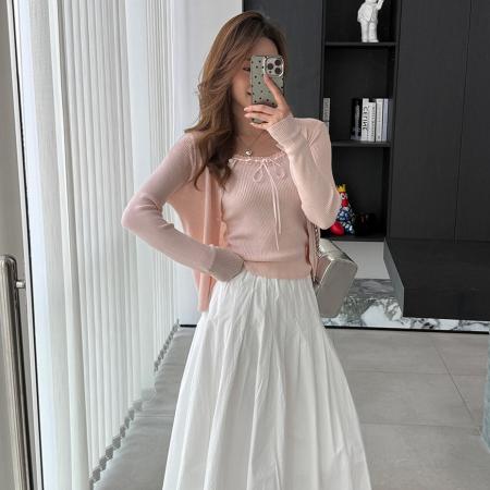 BY11863# momo大姐姐蕾丝针织衫打底衫女显瘦内搭长袖小众设计感毛衣小上衣 服裝批發女裝批發服飾貨源