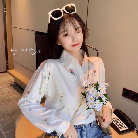 BY11869# 新款女装春秋装女新款气质衬衫碎花上衣女长袖新款可爱小清新 服裝批發女裝批發服飾貨源