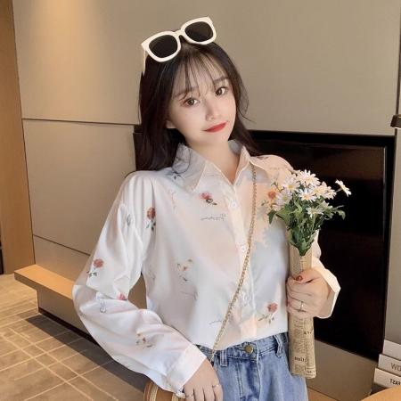 BY11869# 新款女装春秋装女新款气质衬衫碎花上衣女长袖新款可爱小清新 服裝批發女裝批發服飾貨源