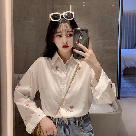BY11869# 新款女装春秋装女新款气质衬衫碎花上衣女长袖新款可爱小清新 服裝批發女裝批發服飾貨源