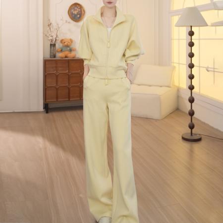 BY11874# 韩系chic高级感套装春秋时尚减龄休闲运动卫衣阔腿裤两件套 服裝批發女裝批發服飾貨源