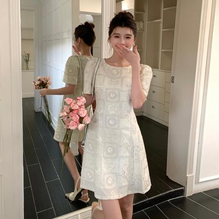 BY11878# 新款法式复古重工亮片刺绣短袖修身时尚连衣裙 服裝批發女裝批發服飾貨源