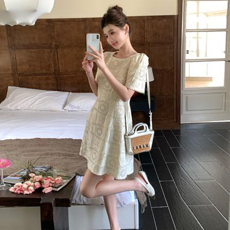 BY11878# 新款法式复古重工亮片刺绣短袖修身时尚连衣裙 服裝批發女裝批發服飾貨源