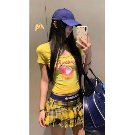 BY11885# 酷辣甜妹可爱渐变草莓可爱粉嫩减龄韩日ootd夏日新ins潮时尚T 服裝批發女裝批發服飾貨源