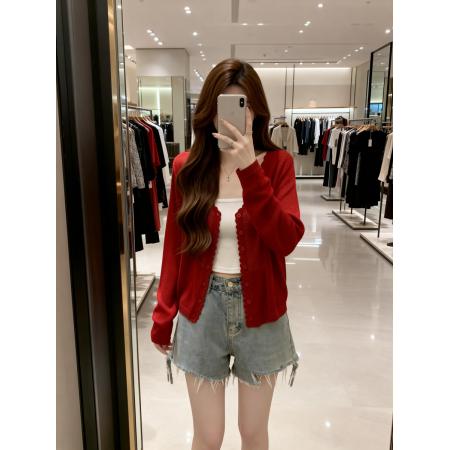 BY11897# 夏新款冰丝透气单排扣清凉针织防晒衫大码百搭罩衫上衣 服裝批發女裝批發服飾貨源