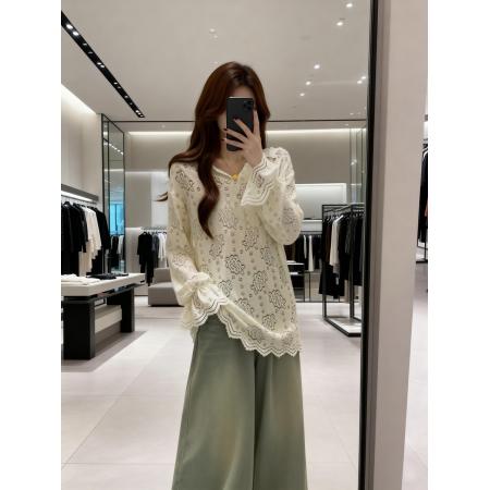 BY11910# 春季新款连帽蕾丝套头宽松版卫衣T恤女大码百搭显瘦上衣 服裝批發女裝批發服飾貨源