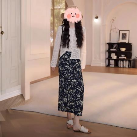 BY11915# 洋气衣服女春夏薄款镂空防晒长袖针织开衫百搭半身裙气质套装 服裝批發女裝批發服飾貨源