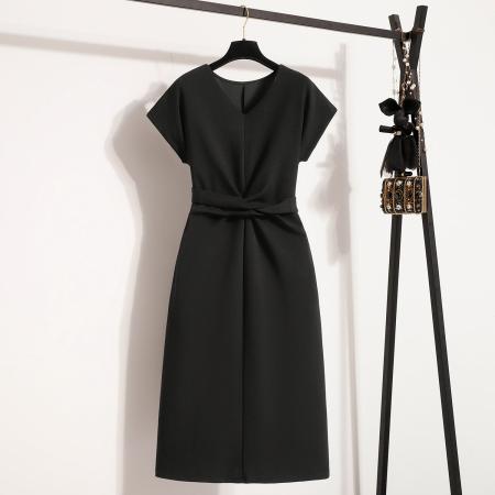 BY11924# 大码女装夏季新款气质连衣裙胖mm显瘦遮肉收腰长裙 服裝批發女裝批發服飾貨源