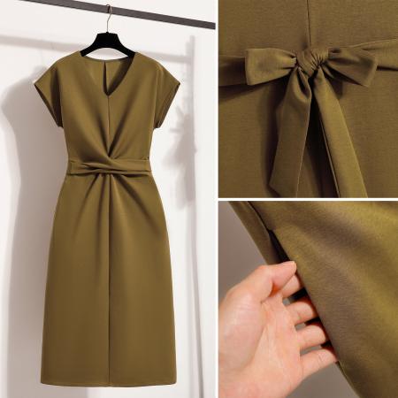 BY11924# 大码女装夏季新款气质连衣裙胖mm显瘦遮肉收腰长裙 服裝批發女裝批發服飾貨源