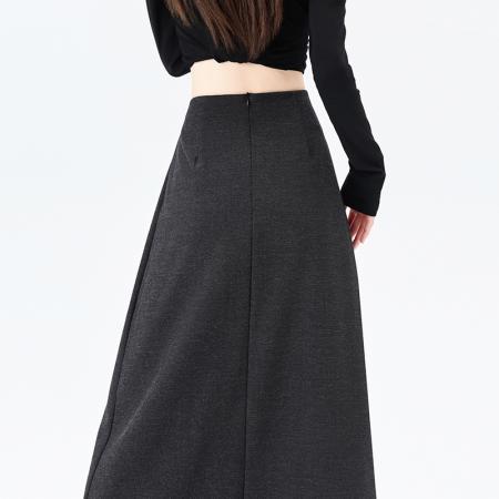 BY11932# 不规则西装百褶半身裙女夏季新款高腰显瘦中长款A字大摆伞裙 服裝批發女裝批發服飾貨源