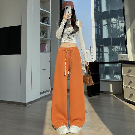 BY11938# 美式运动卫裤女春季新款宽松垂感直筒休闲阔腿裤子 服裝批發女裝批發服飾貨源