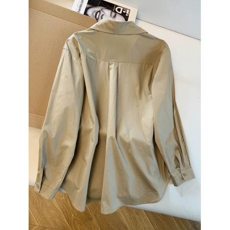 BY11940# 设计感重工镶钻绣花牛仔衬衫女春季新款宽松衬衣单排扣 服裝批發女裝批發服飾貨源