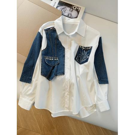 BY11941# 新款镶钻牛仔...