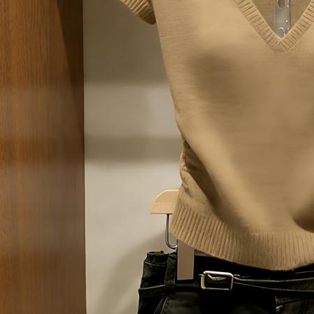 BY11944# 复古V领短袖针织衫女春夏季卡其色修身显瘦t恤薄款纯色上衣 服裝批發女裝批發服飾貨源